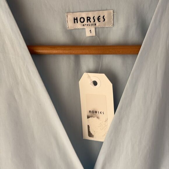 NWT Horses Atelier Puff Sleeve Button Front Dress - Picture 10 of 16